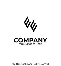 Initial E and E lettering logo design. EE creative modern black letters logo design template
