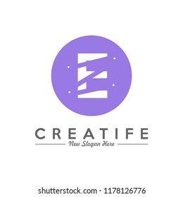 Initial E logo concepts template vector