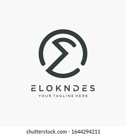 Initial E logo design modern monogram and elegant with circle concept. logo the letter MD in the form of abstract line art. symbol for technology digital. - VECTOR