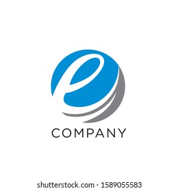initial e logo internet icon design