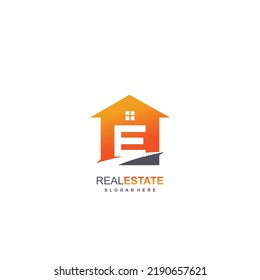 Initial E logo with real estate concept