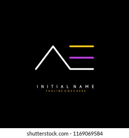 Initial A E minimalist modern logo identity vector