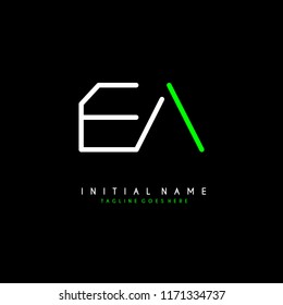 Initial E A minimalist modern logo identity vector