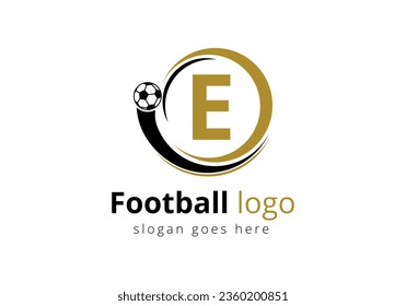 Initial E monogram alphabet with Football Logo Design Vector Template. Football Club Symbol. business, and company identity.