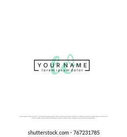 Initial E & O elegant logo template vector