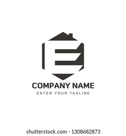 Initial E Real Estate Logo Design