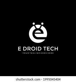 initial e robotics logo design creative idea inspiration 