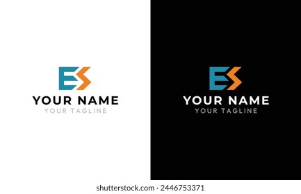 Initial E S ES SE logo for cutting edge tech brand