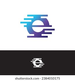 initial e and s letter with data shape inside logo design icon illustration