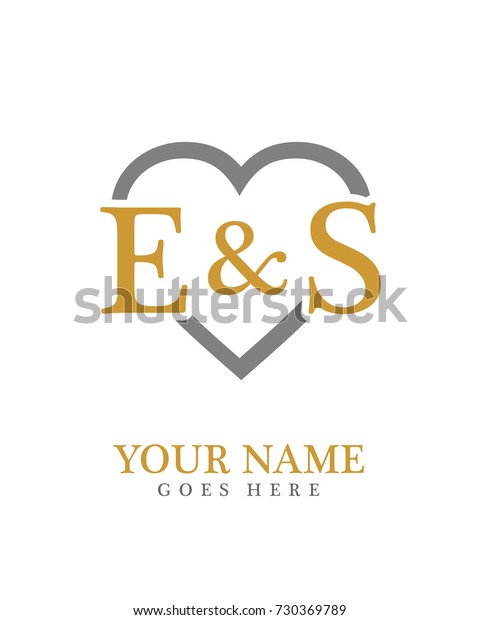 Initial E S Love Background Logo Stock Vector Royalty Free
