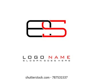 Initial E & S minimalist logo template vector