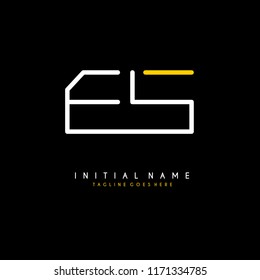 Initial E S minimalist modern logo identity vector