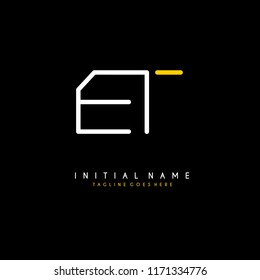 Initial E T minimalist modern logo identity vector