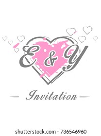 Initial E & Y wedding invitation logo template vector