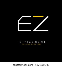 Initial E Z minimalist modern logo identity vector