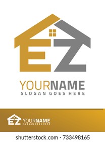 Initial E and Z real estate logo template vector