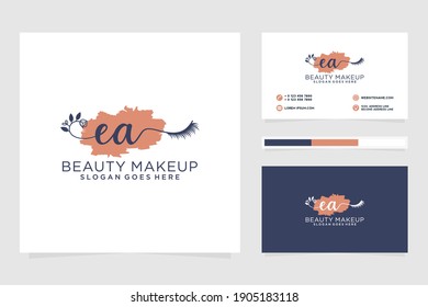 Initial EA Feminine Logo Kollektionen und Visitenkartenvorlage.