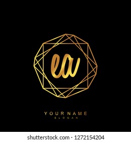 Initial EA handwriting logo vector