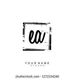Initial EA handwriting logo vector