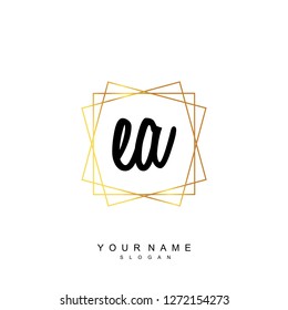 Initial EA handwriting logo vector