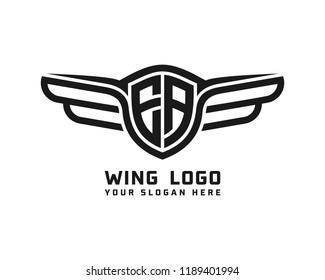 Initial EA wing logo template vector