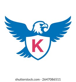 Initial Eagle Logo combine with letter K vector template
