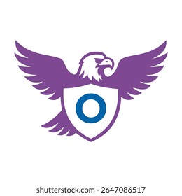 Initial Eagle Logo combine with letter O vector template
