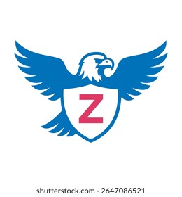 Initial Eagle Logo combine with letter Z vector template
