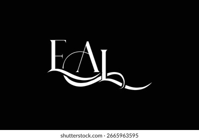 Initial EAL letter logo design. Elegant Monogram Logo Design with Decorative Elements and Typography