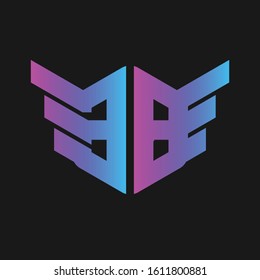 initial EB or BE letter logo design