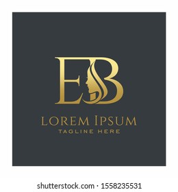 Initial EB Beauty Face Letter Logo Design Vector