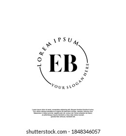 Initial EB beauty monogram and elegant logo design, handwriting logo of initial signature, wedding, fashion, floral and botanical with creative template.