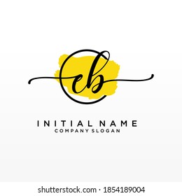 Initial EB beauty monogram and elegant logo design, handwriting logo of initial signature, wedding, fashion, floral and botanical with creative template.