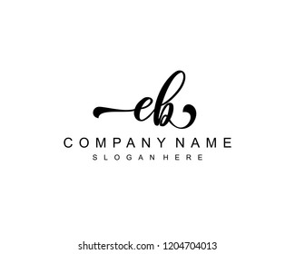 Initial EB handwriting logo vector