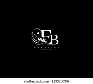 Initial EB letter luxury beauty flourishes ornament monogram logo