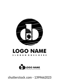 Initial EB negative space logo with circle template