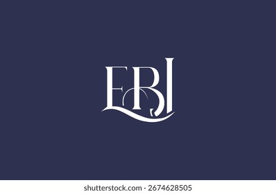 Diseño inicial del logotipo de la letra EBJ. Diseño elegante del logotipo del monograma con los Elementos decorativos y la tipografía