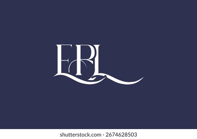 Diseño inicial del logotipo de la letra EBL. Diseño elegante del logotipo del monograma con los Elementos decorativos y la tipografía