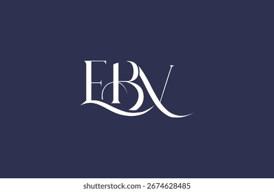 Diseño inicial del logotipo de la carta EBV. Diseño elegante del logotipo del monograma con los Elementos decorativos y la tipografía