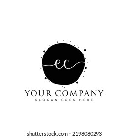 Initial EC beauty monogram and elegant logo design, handwriting logo of initial signature, wedding, fashion, floral and botanical with creative template.