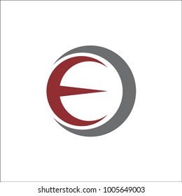 initial EC circle logo vector template