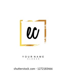 Initial EC handwriting logo vector