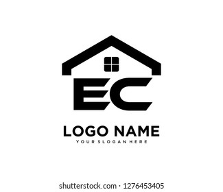 Initial EC home logo vector.