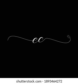 Moda comercial de la escritura a mano del logotipo de la CE inicial