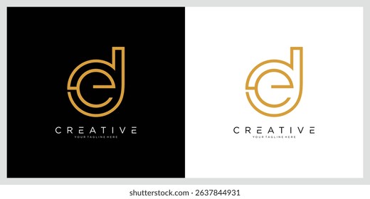 Initial ED or DE Logo Design Vector