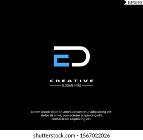 Initial ED, DE modern Logo icon design. Vector graphic design template element. Graphic Symbol for Corporate Business Identity.