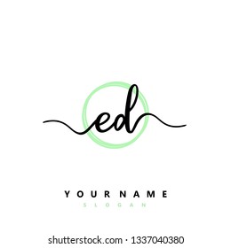 Initial ED handwriting logo
