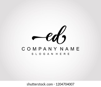 Initial ED handwriting logo vector