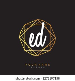Initial ED handwriting logo vector