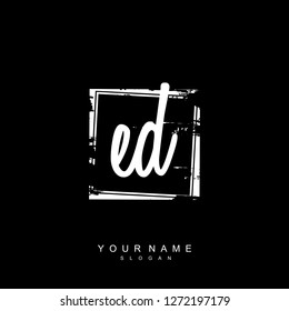 Initial ED handwriting logo vector
